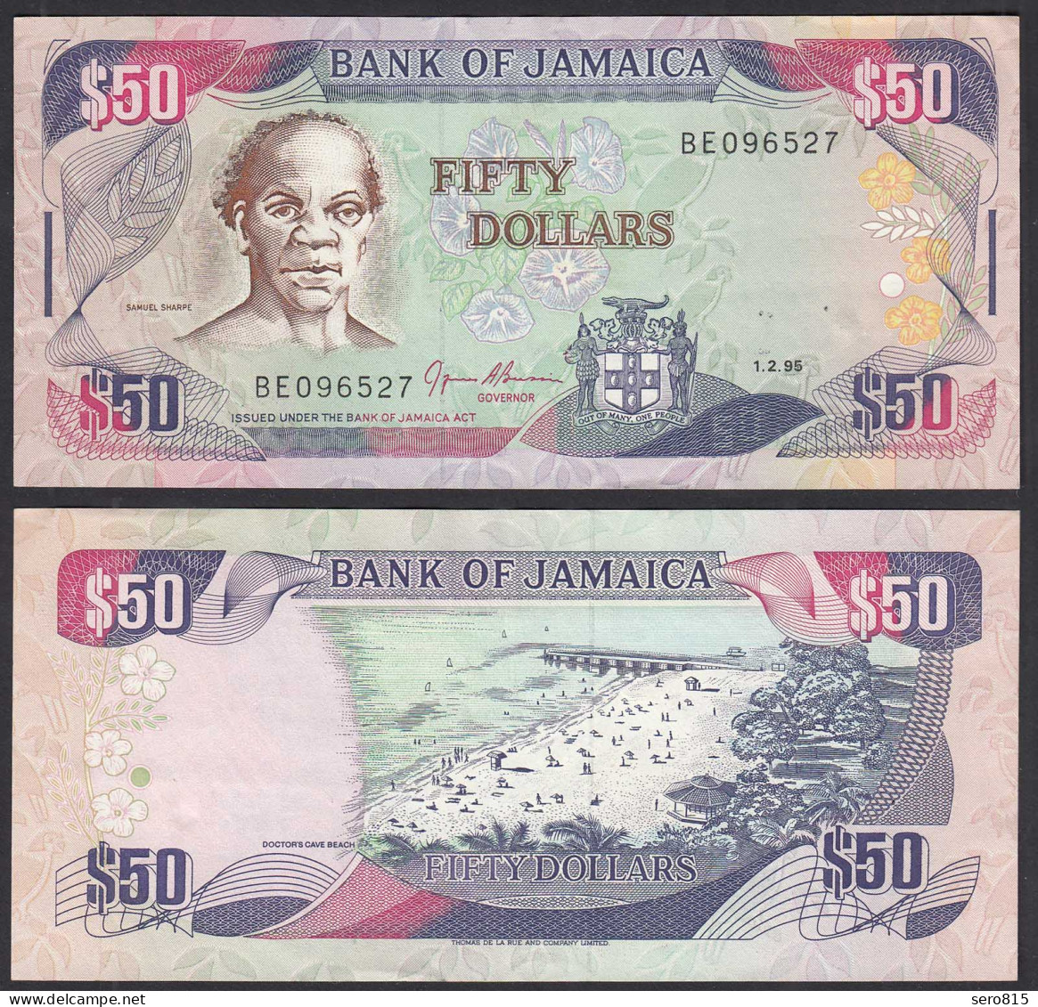 JAMAIKA - JAMAICA 50 Dollars Banknote 1995 Pick 73c VF (3)   (31043 - Autres - Amérique