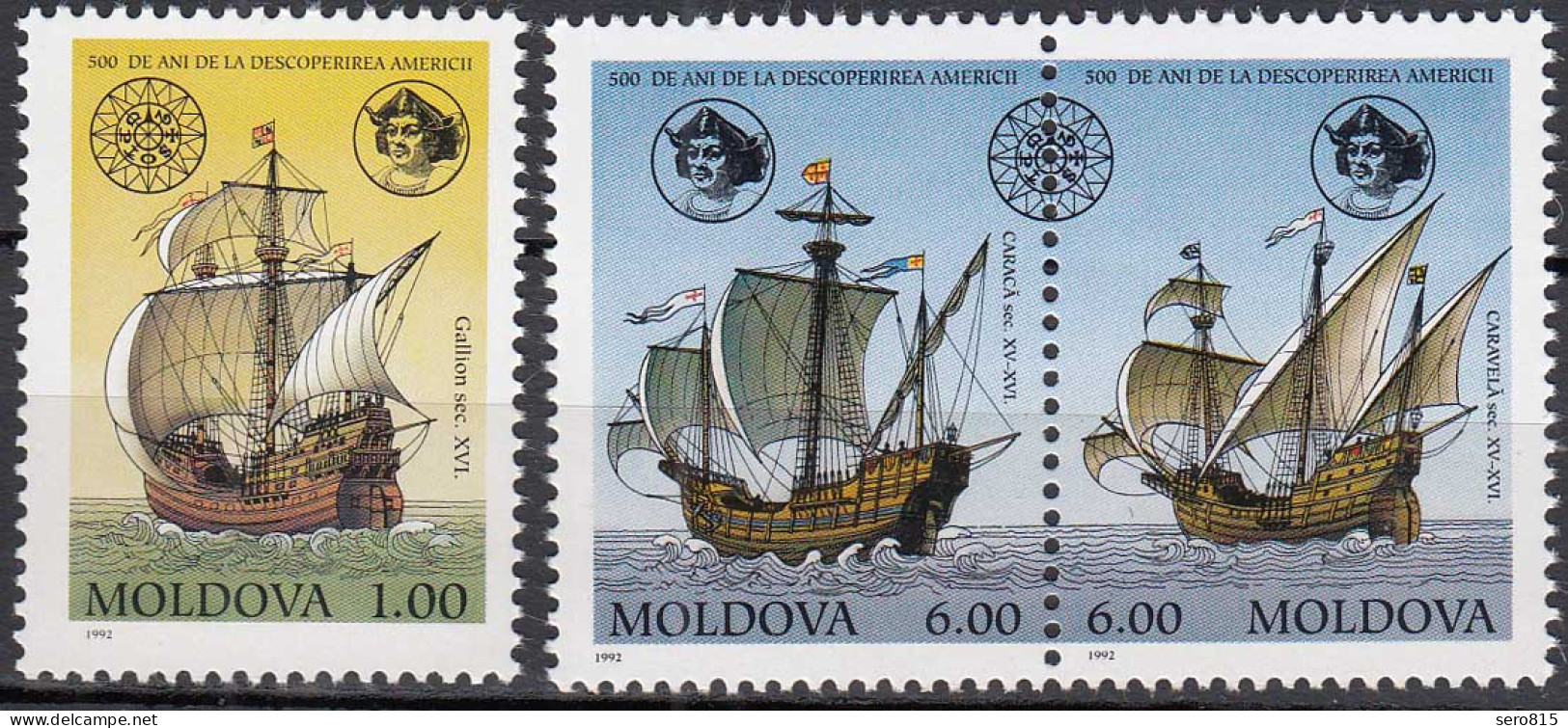 Moldawien - Moldova 1992 Mi.46-48 ** MNH  500 Jahrestag Endeckung Amerika (65573 - Moldavie