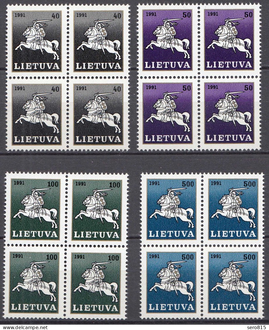Litauen - Lithuania Mi 491-94 ** MNH 1991 Block Of 4 - 4er Block  (65508 - Litauen
