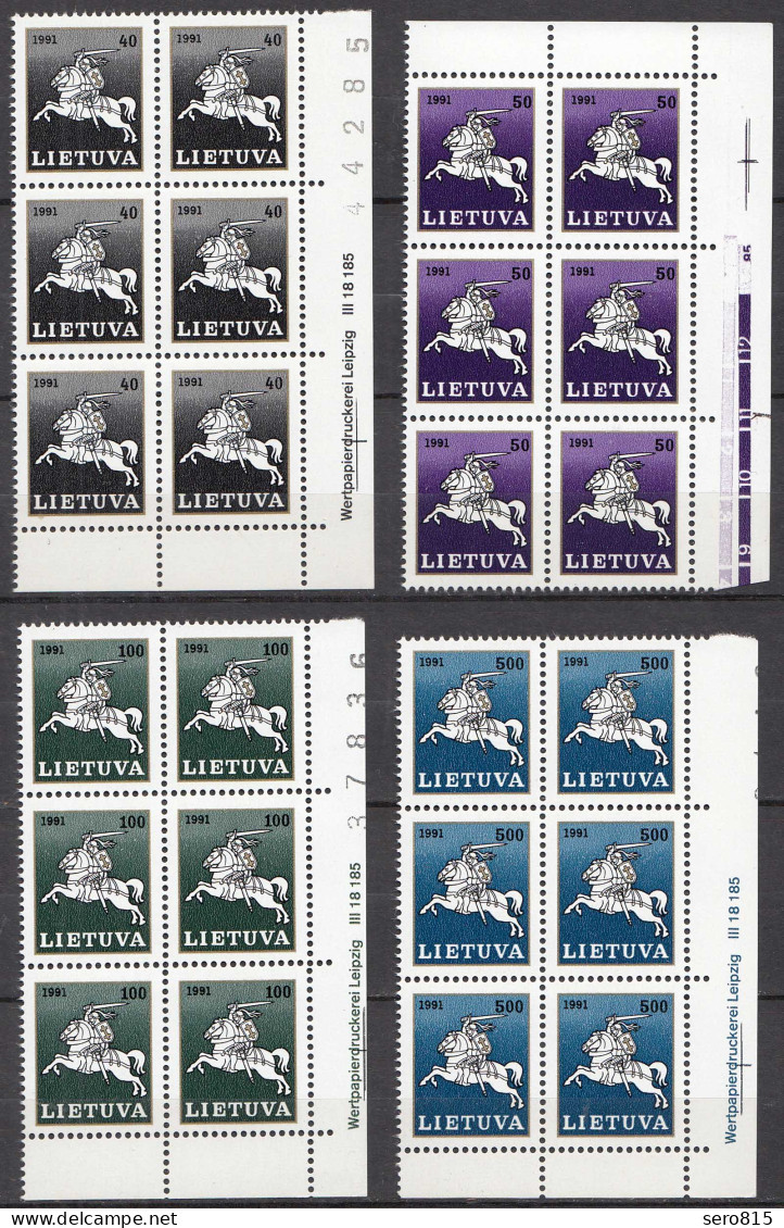 Litauen - Lithuania Mi 491-94 ** MNH 1991 Block Of 6 - 6er Block  (65506 - Litauen