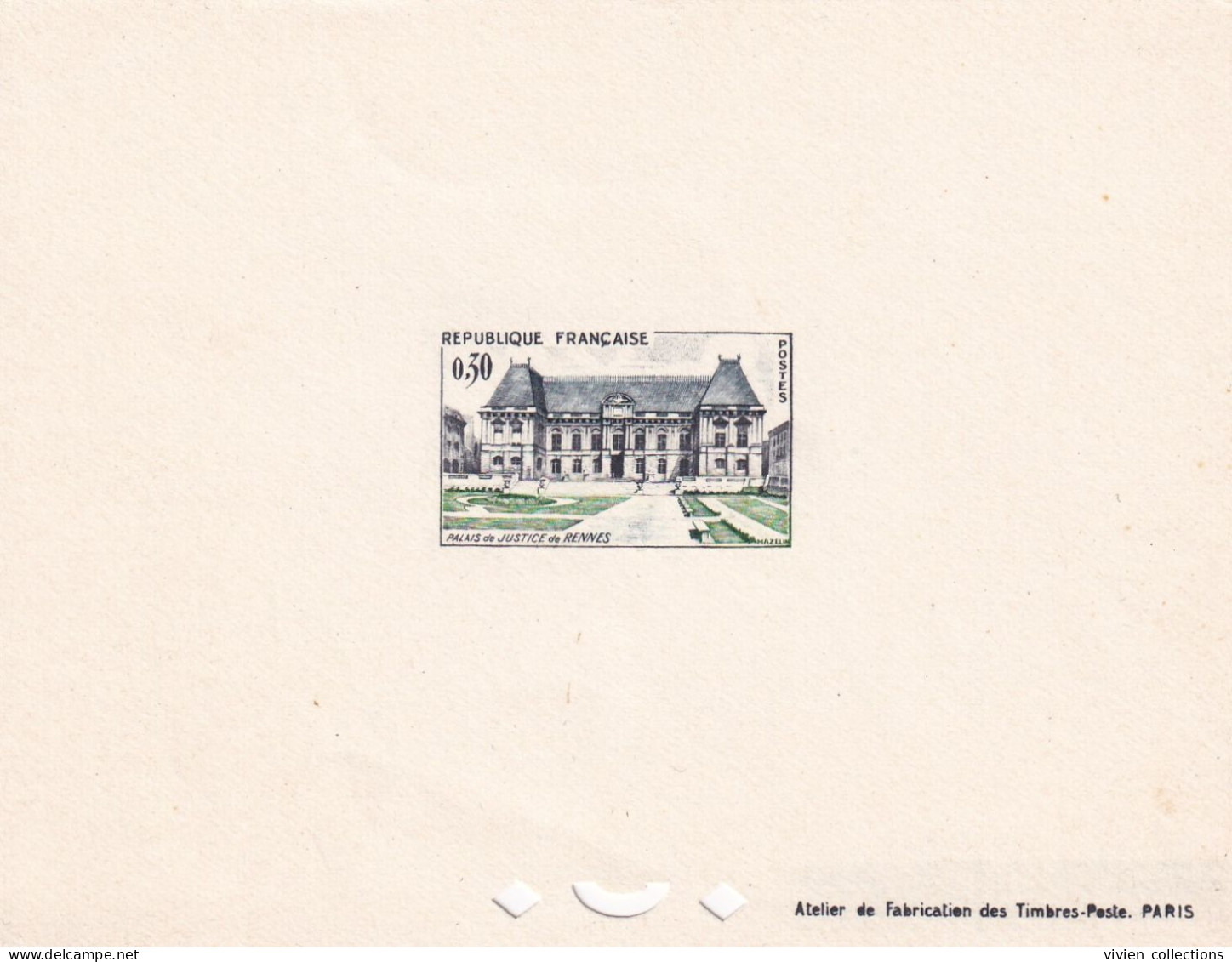 France épreuve De Luxe 1962 Palais De Justice De Rennes N° 1351 - Pruebas De Lujo