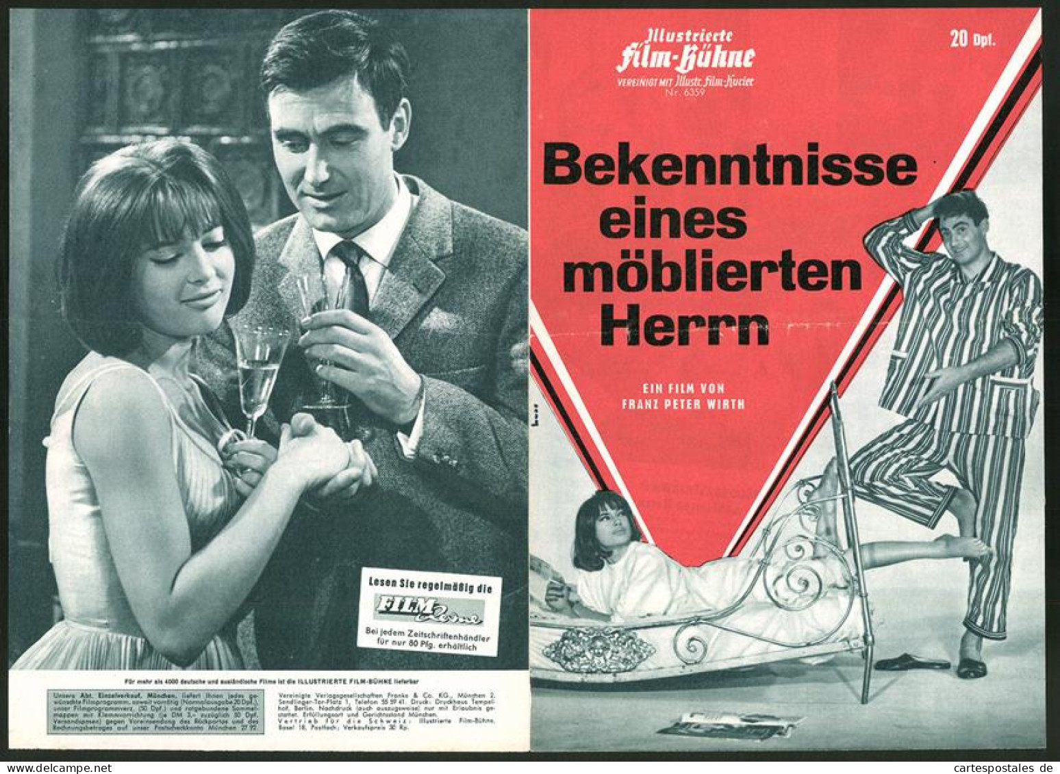 Filmprogramm IFB Nr. 6359, Bekenntnisse Eines Möblierten Herrn, Karl Michael Vogler, Maria Sebaldt, Regie: F. P. Wirth  - Magazines