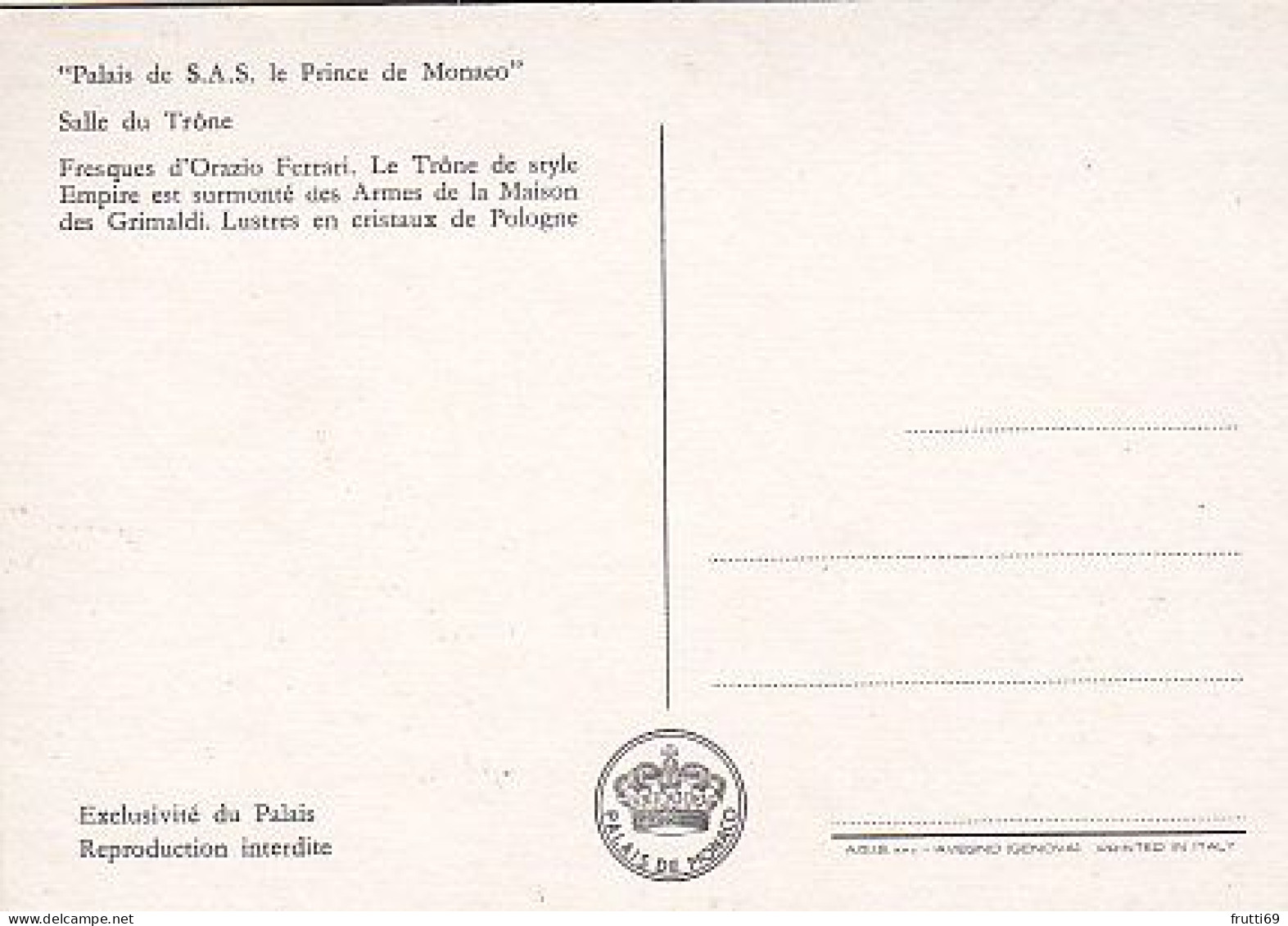 AK 212568 MONACO - Le Palais Princier - Salle Du Trone - Palais Princier