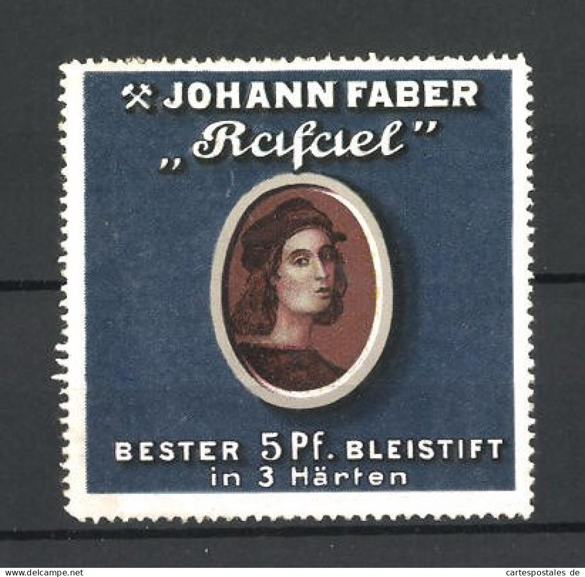 Reklamemarke Rafael Bester Bleistift, Johann Faber, Portrait Von Rafael  - Vignetten (Erinnophilie)