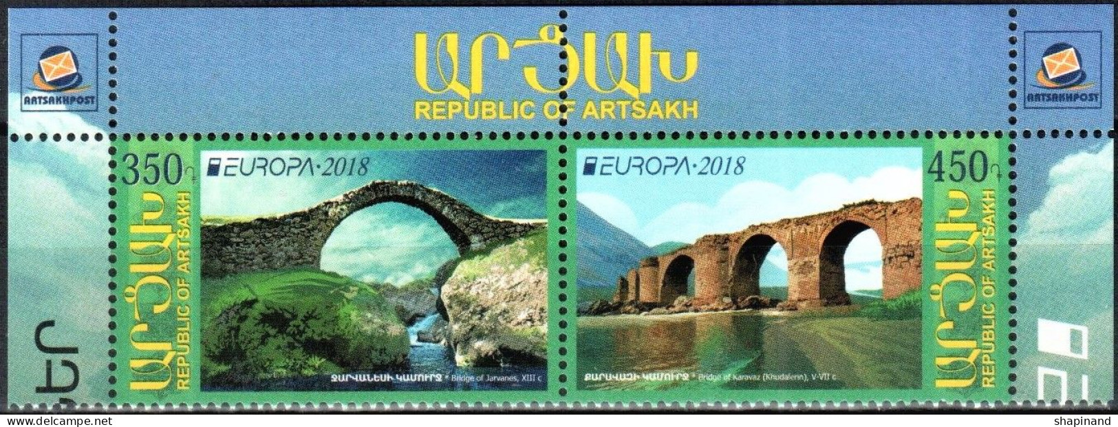 Artsakh 2018 "Europa.Bridges "Jarvan's" And "Karavaz" (XIII And V-VII Century AD)" 2v Zd Quality:100% - Arménie