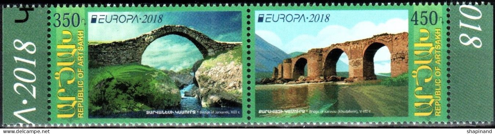 Artsakh 2018 "Europa.Bridges "Jarvan's" And "Karavaz" (XIII And V-VII Century AD)" 2v Zd Quality:100% - Arménie