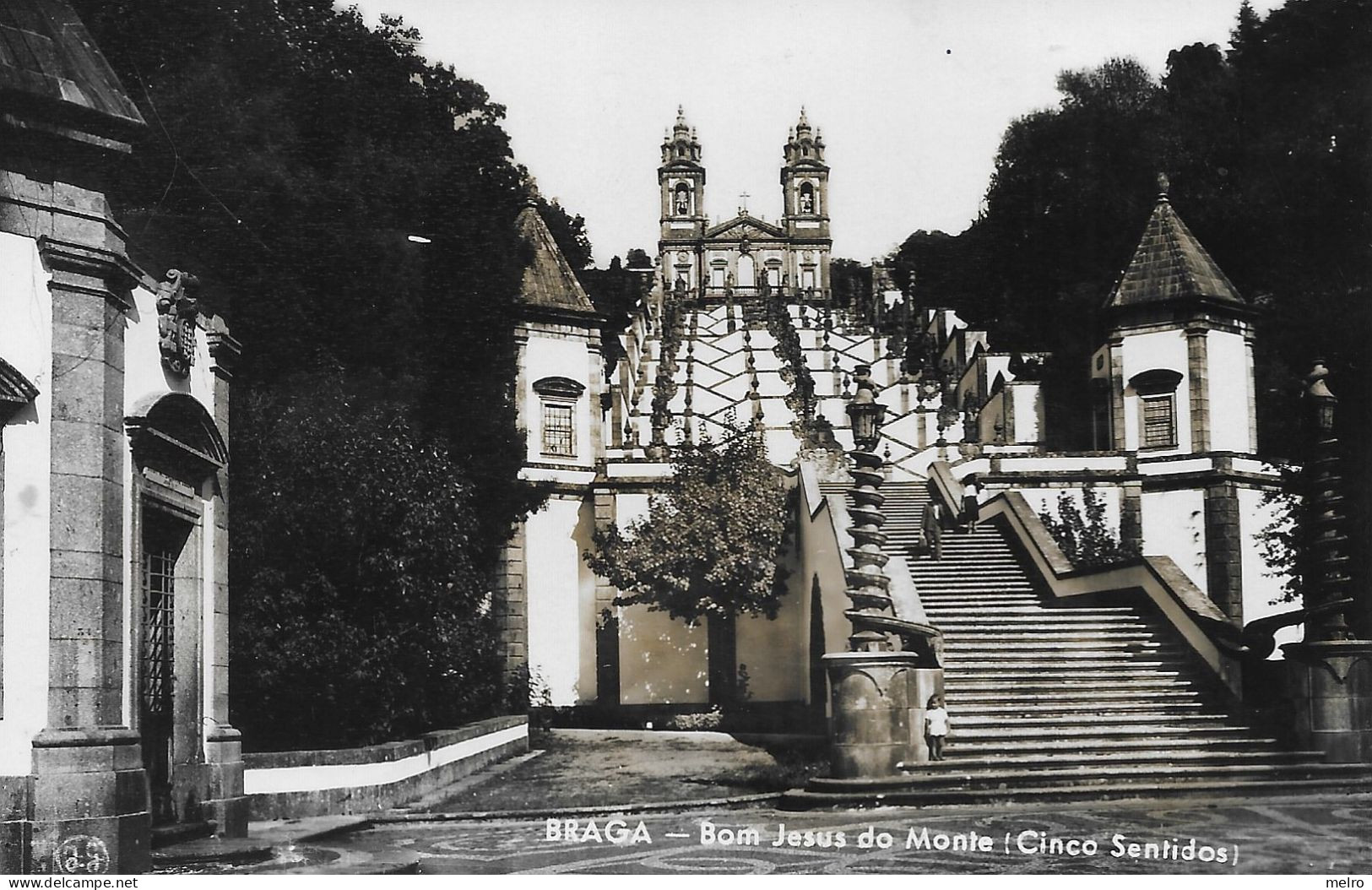 PORTUGAL- BRAGA - Bom Jesus Do Monte - Cinco Sentidos (Postal Fotografico Escrito Em 7-10-1957). - Braga