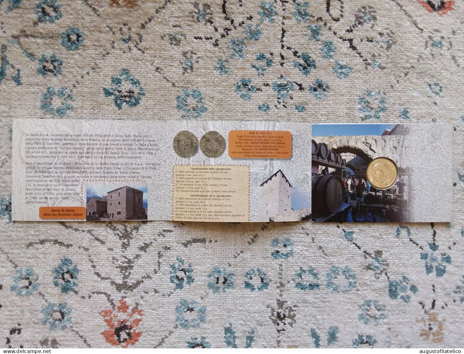 AOSTA - Fiera Di Sant'Orso - Riproduzione Antica Moneta Zecca Di Aosta - Argento + Spese Postali - Herdenking