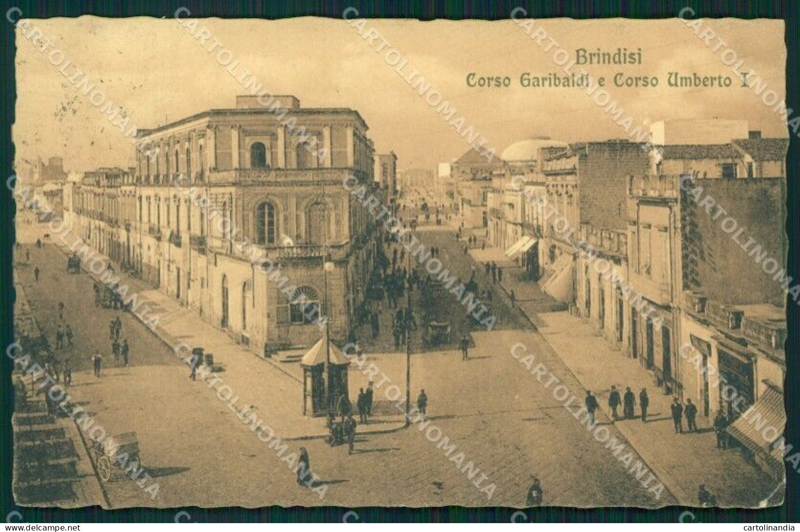 Brindisi Città Corso Garibaldi Umberto I Postcard Cartolina KF3394 - Brindisi