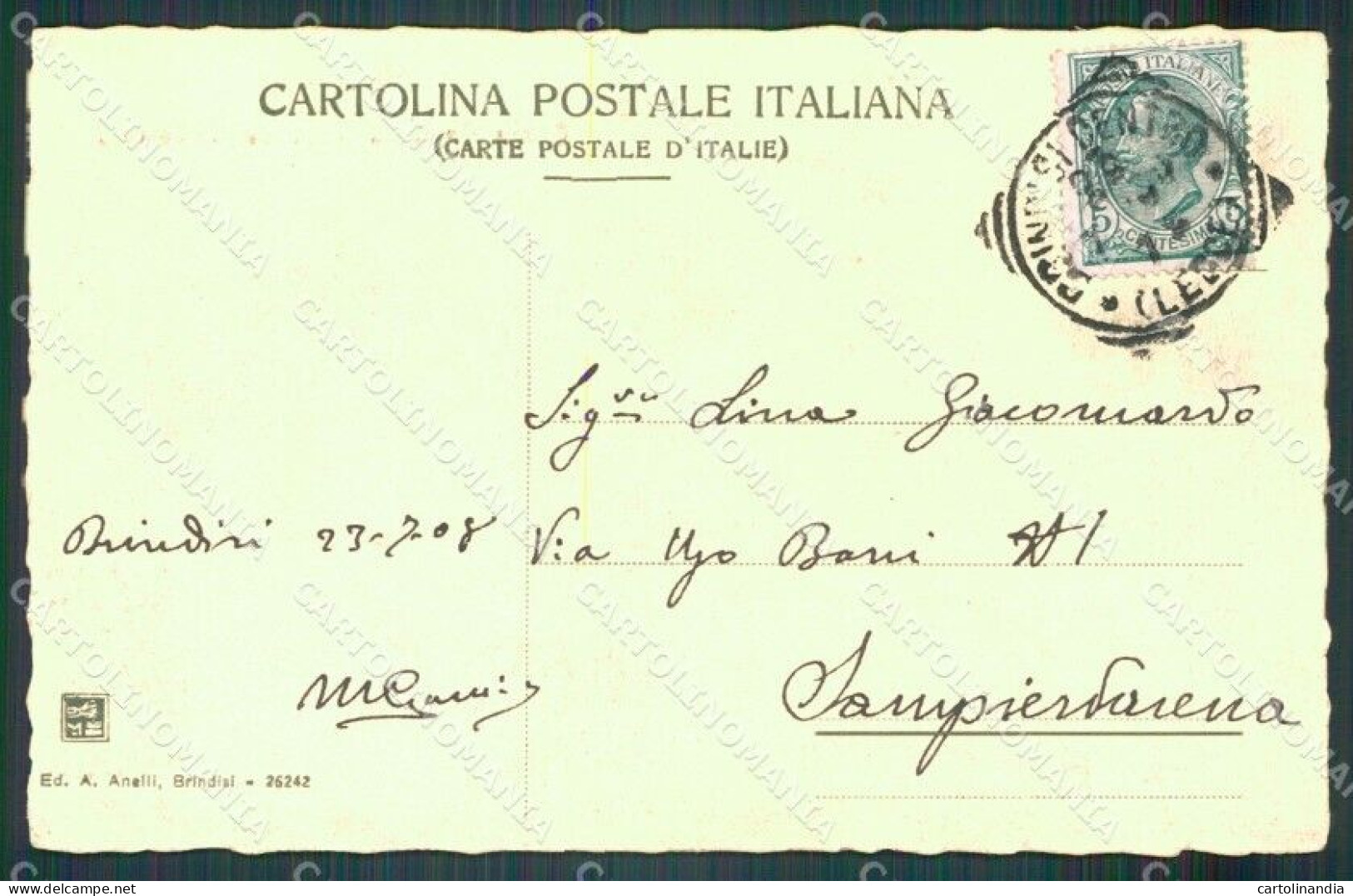 Brindisi Città Corso Garibaldi Umberto I Postcard Cartolina KF3394 - Brindisi