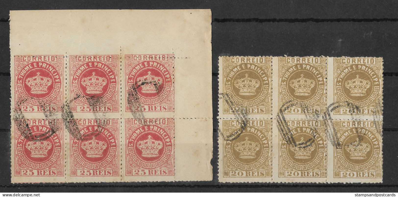 St. Thomas & Prince São Tomé Et Principe Portugal 1870 Crown Stamps Spiro 1880 Forgeries Fakes Faux Couronne 1870 - St. Thomas & Prince