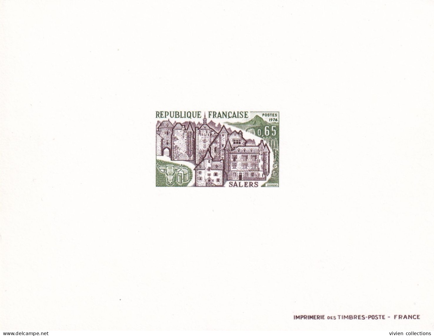 France épreuve De Luxe 1974 Salers (Cantal) N° 1793 - Luxury Proofs