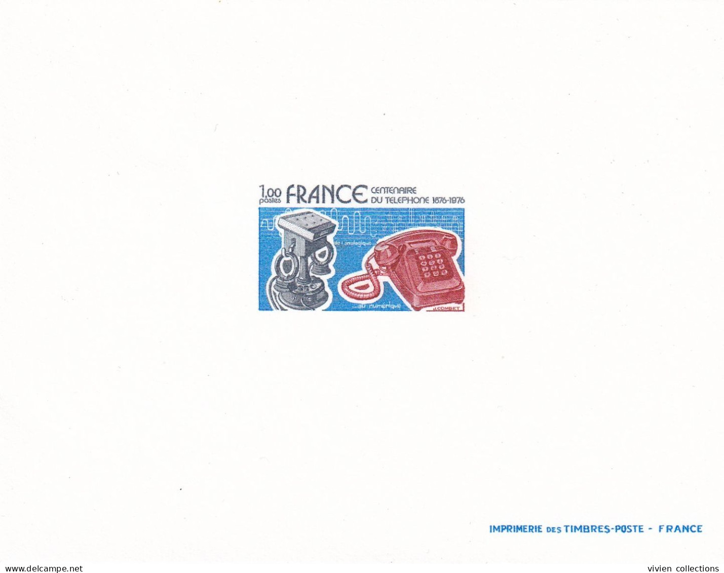 France épreuve De Luxe 1976 Centenaire Du Téléphone N° 1905 - Luxury Proofs