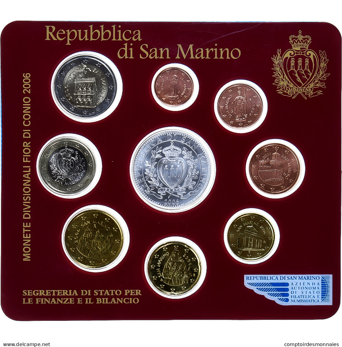 Saint Marin , Set 1 Ct. - 5 Euro, Coin Card.FDC, 2006, Rome, FDC - San Marino