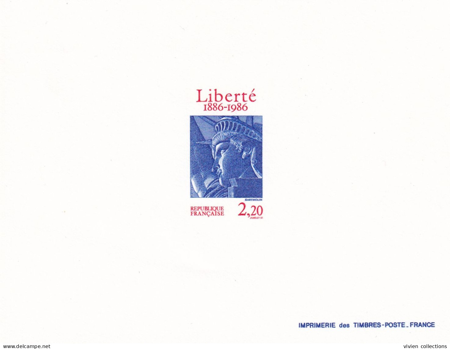 France épreuve De Luxe 1986 Statue De La Liberté N° 2421 émission Commune USA France Amérique - Epreuves De Luxe