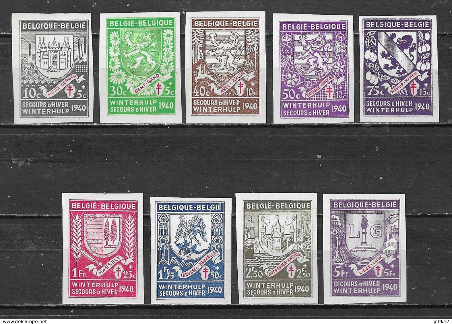 547A/55A**  Armoiries Unicolores Non Dentelées - Série Complète - MNH** - COB 17 - Vendu à 13% Du COB!!!! - Unused Stamps