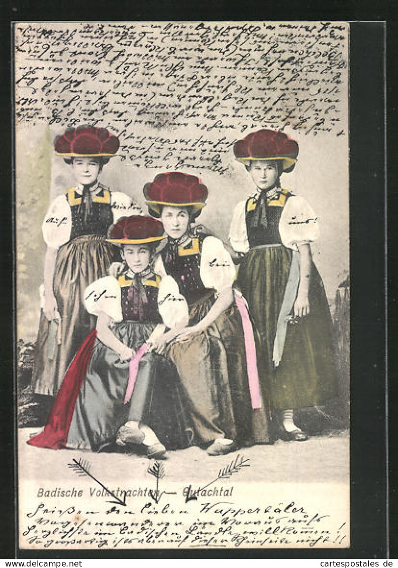 AK Gutachtal, Mädchen In Schwarzwälder Tracht  - Costumi
