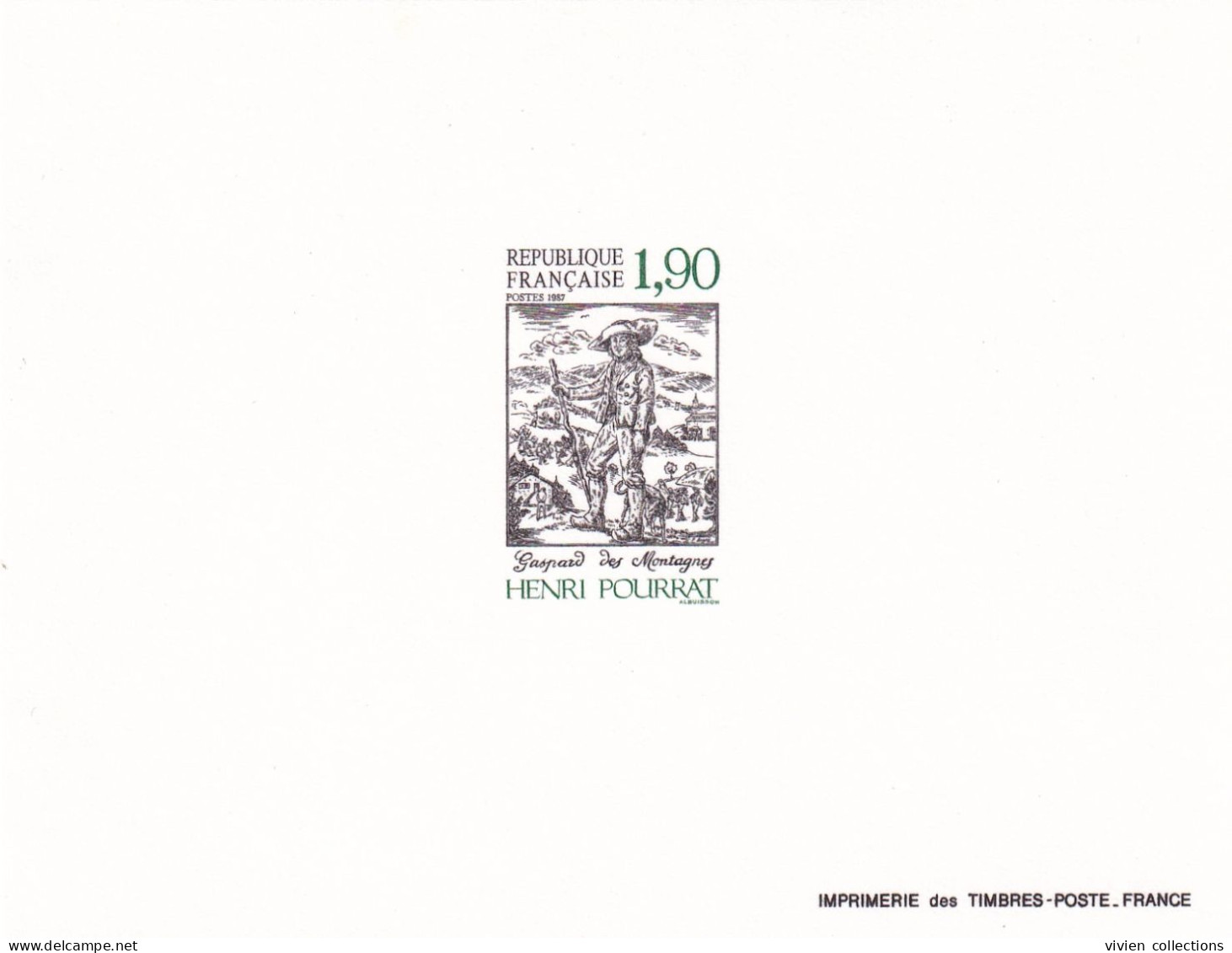 France épreuve De Luxe 1987 écrivain Henri Pourrat Née / Mort A Ambert (63) N° 2475 Littérature D'Auvergne Contes Essais - Epreuves De Luxe