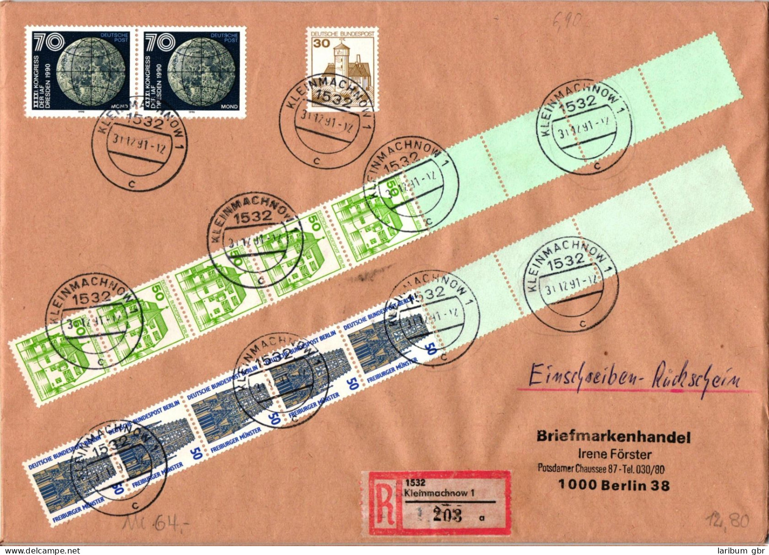 Berlin 794 RE 5 + 4 LF Auf Brief Als Mischfrankatur #JF066 - Autres & Non Classés