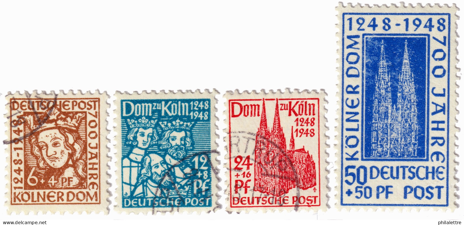 ALLEMAGNE / DEUTSCHLAND (British/American Zone) 1948 Mi.69/72 700th Anniversary Of Cologne's Cathedral (c.12€) - Nuevos