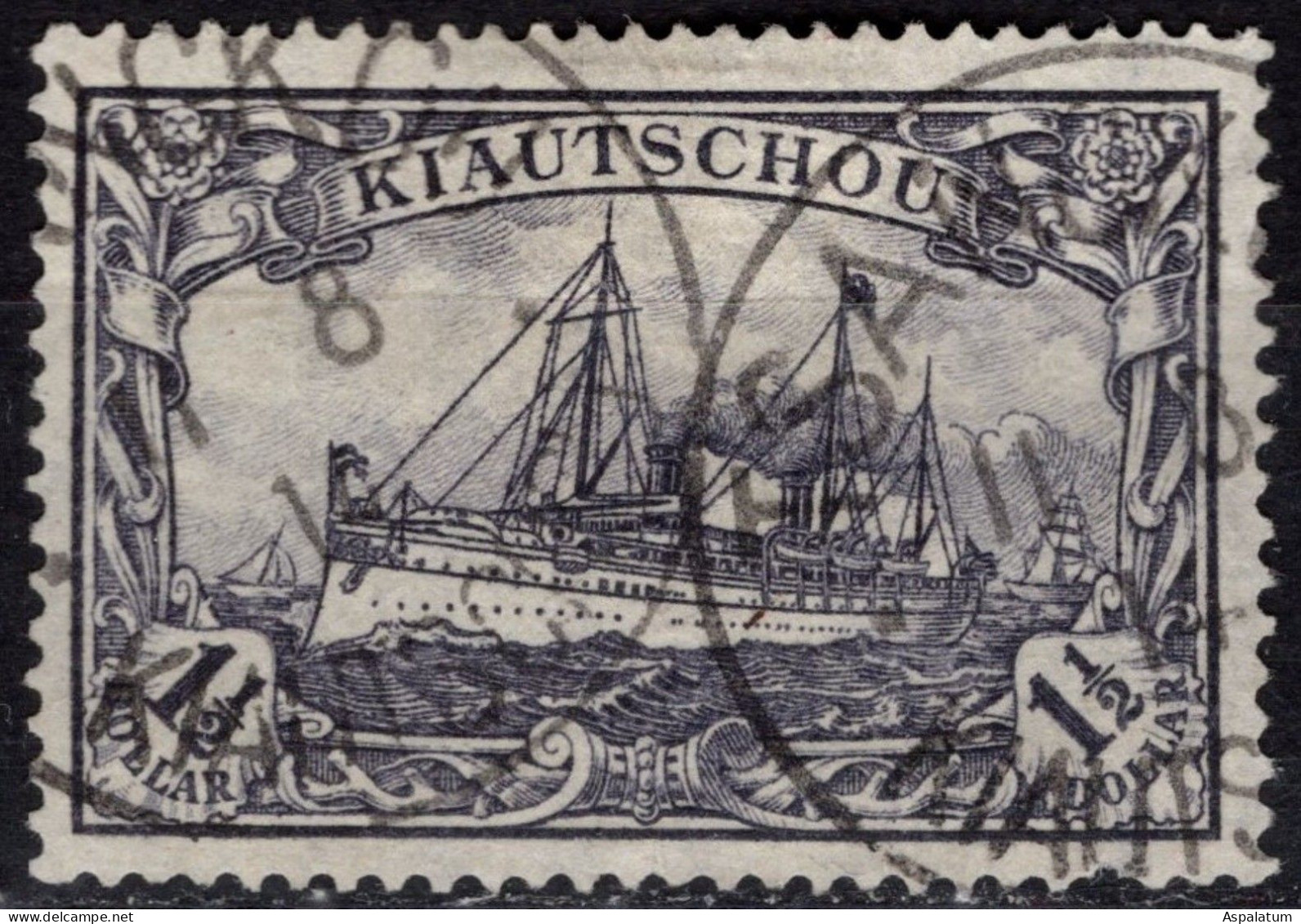 German Colonies - Kiauchau - Definitive - 1½ $ - Mi 36 I A A - 1905 - Kiaochow