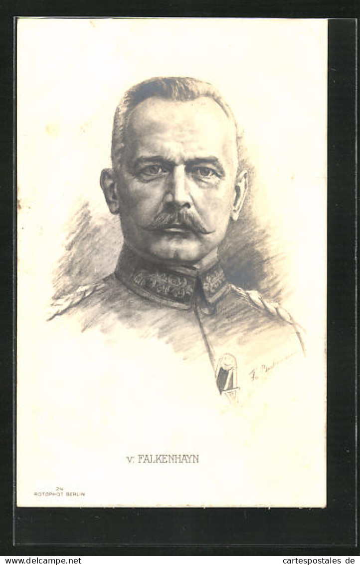 AK Heerführer V. Falkenhayn In Uniform  - Guerre 1914-18