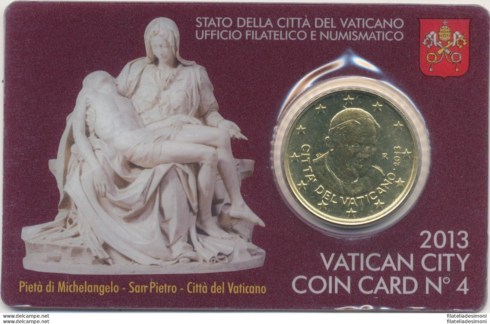 2013 Vaticano , Coin Card N. 4 - 50 Cent - FDC - Vatikan
