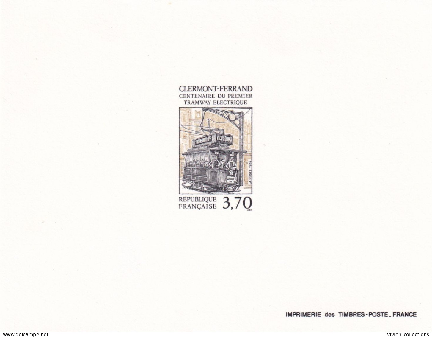 France épreuve De Luxe 1987 1er Tramway électrique à Clermont Ferrand (63) N° 2608 - Luxury Proofs