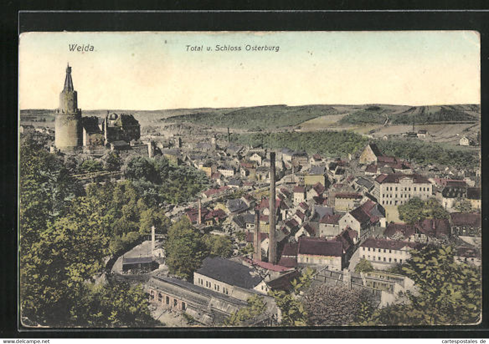 AK Weida, Totalansicht Mit Schloss Osterburg  - Weida