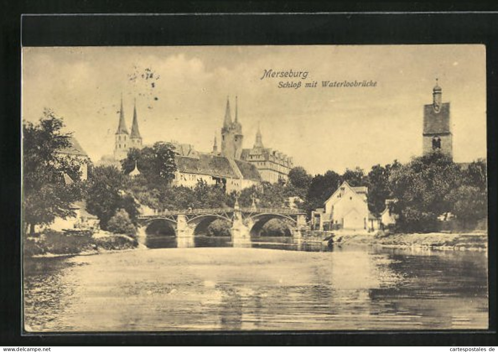 AK Merseburg, Schloss Mit Waterloobrücke  - Merseburg