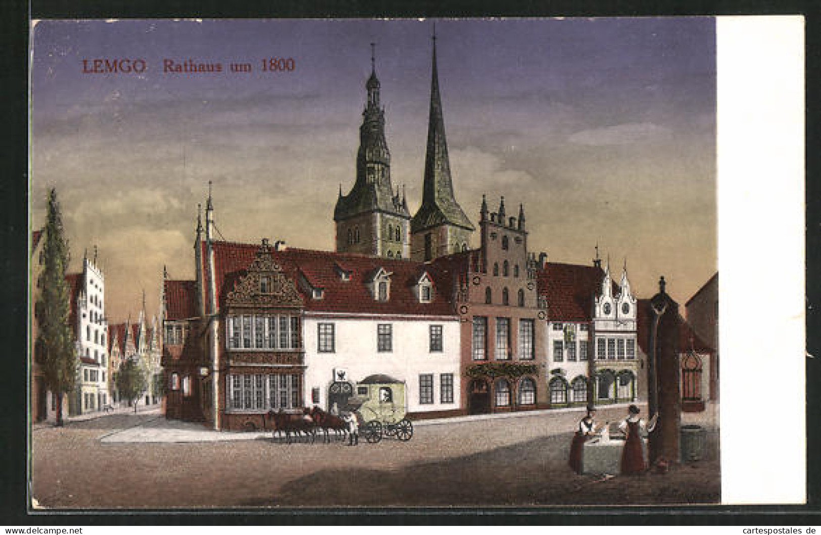 AK Lemgo, Rathaus Um 1800 Mit Kutsche  - Lemgo