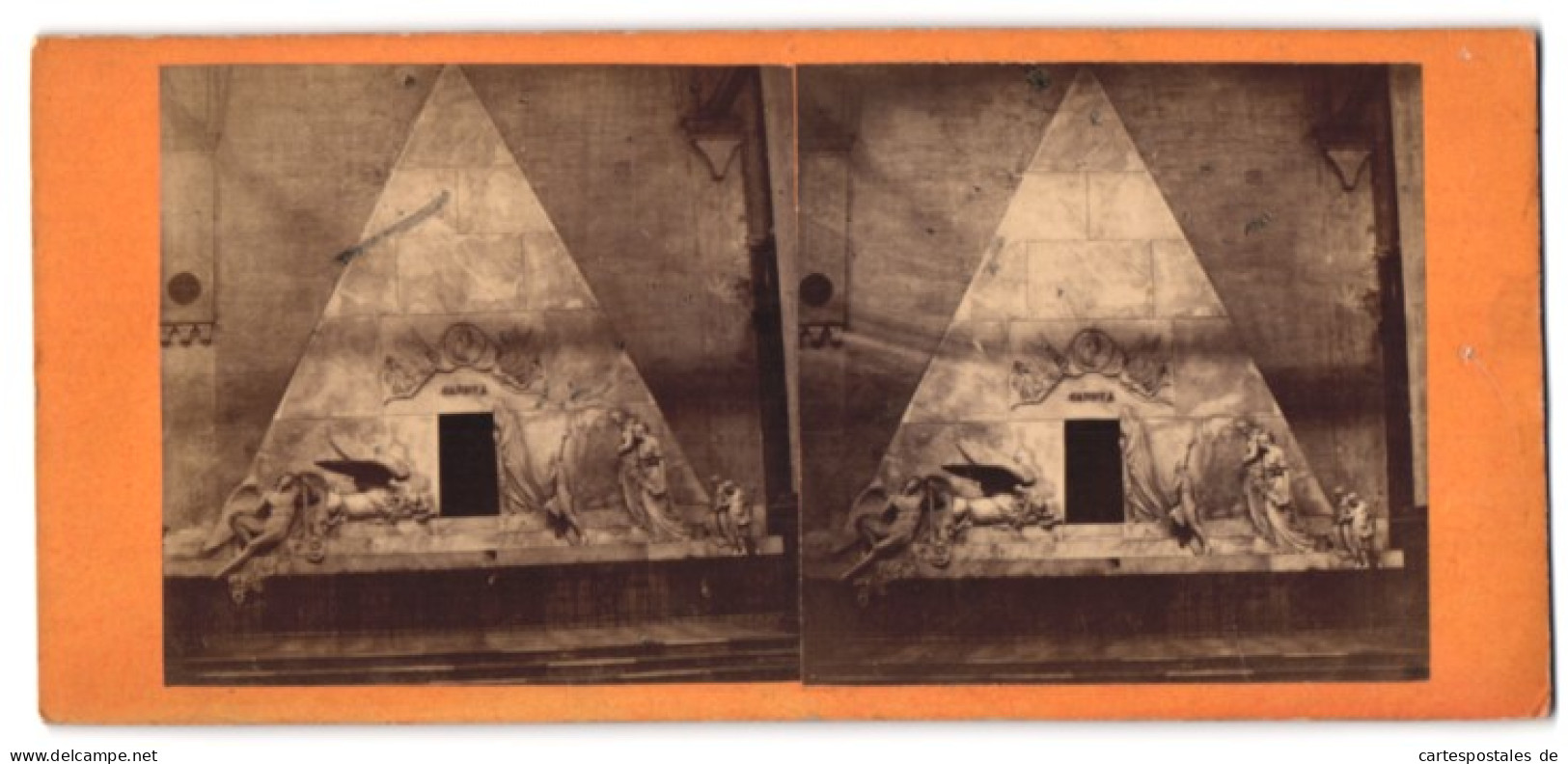 Stereo-Foto Unbekannter Fotograf, Ansicht Venedig, Grabmal Von Canora  - Photos Stéréoscopiques