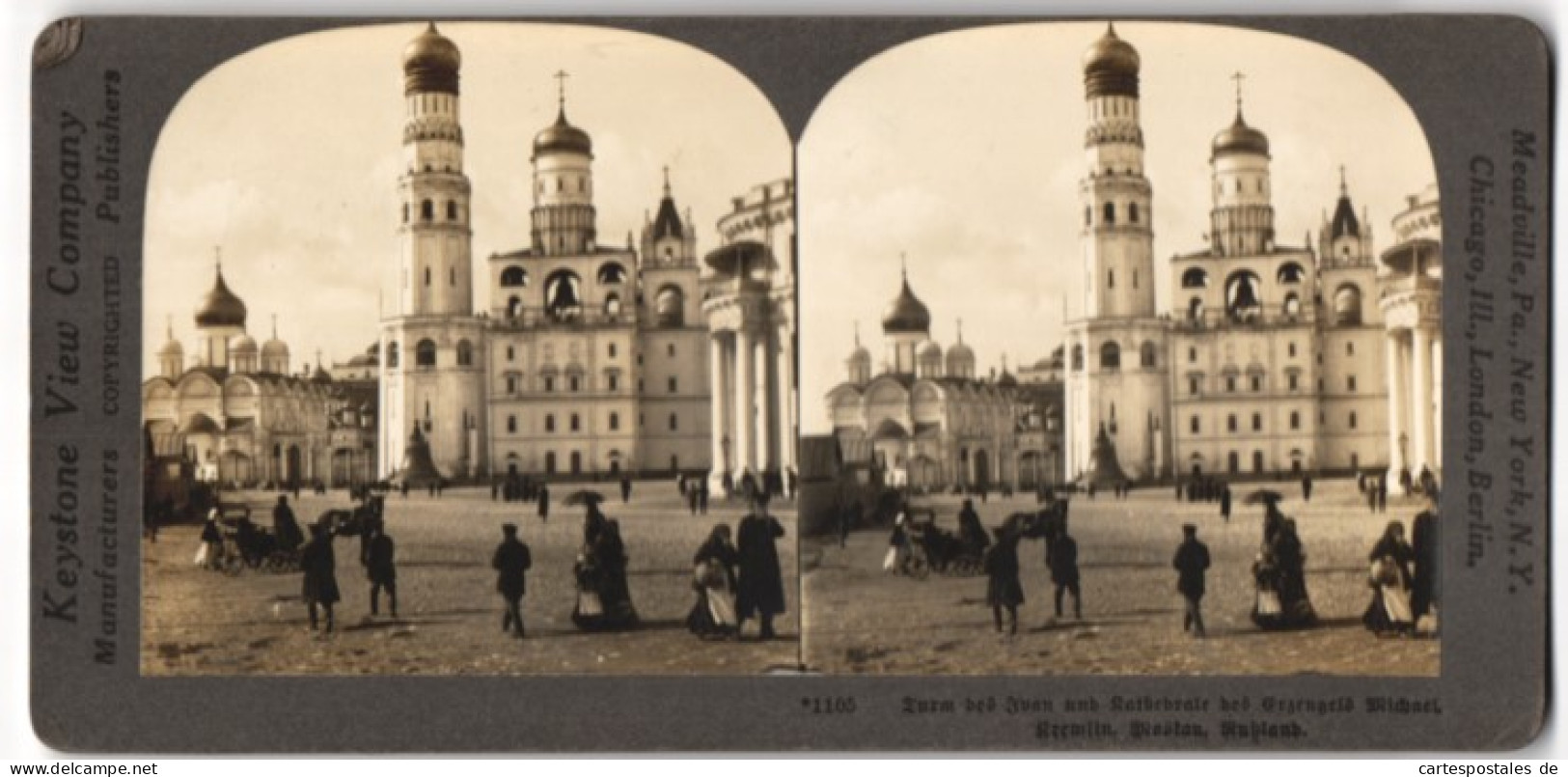 Stereo-Fotografie Keystone View Co., Meadville / PA, Ansicht Moskau, Kreml, Turm Des Ivan, Kathedrale Erzengel Michael  - Photos Stéréoscopiques