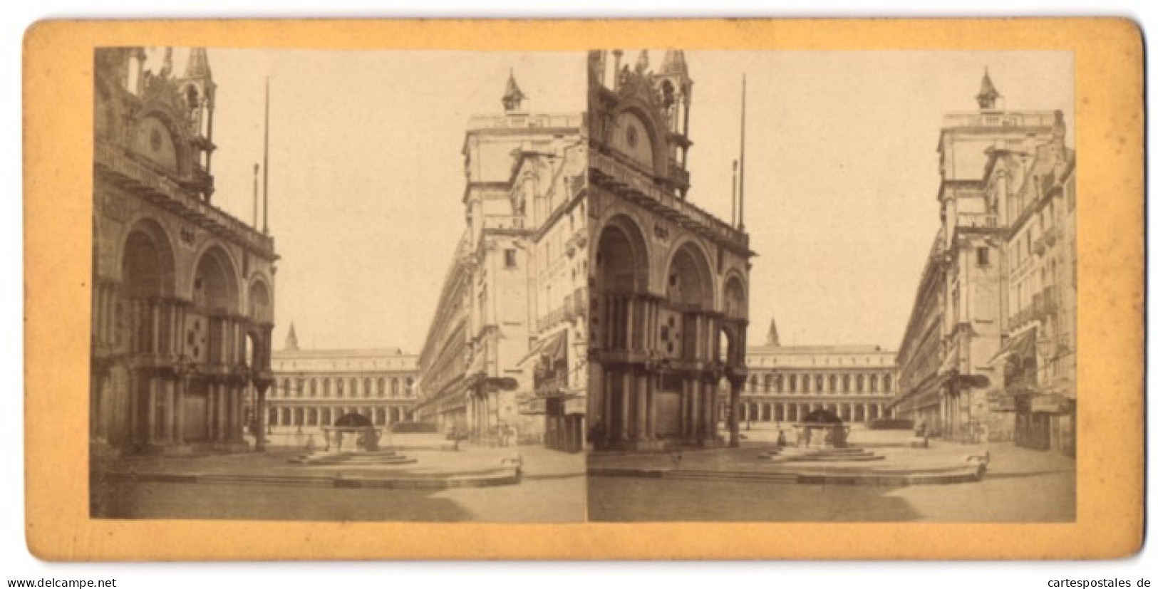 Stereo-Foto Unbekannter Fotograf, Ansicht Venedig, Blick Auf Das Palais Royal  - Photos Stéréoscopiques
