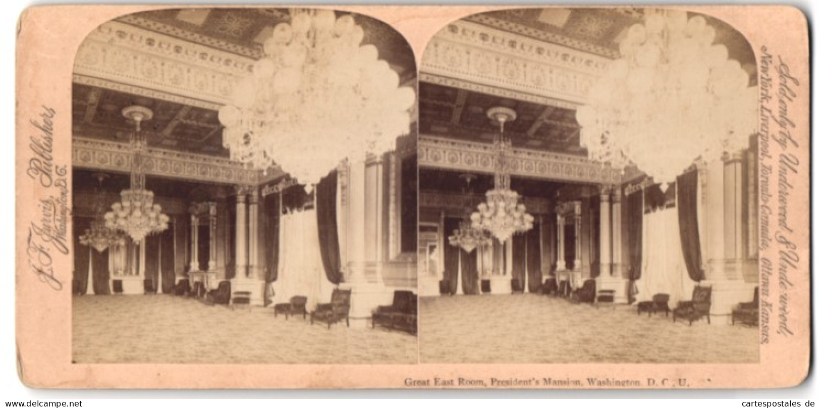 Stereo-Fotografie Underwood & Underwood, New York, Ansicht Washington D.C., Grosser Saal Im Weissen Haus  - Stereo-Photographie