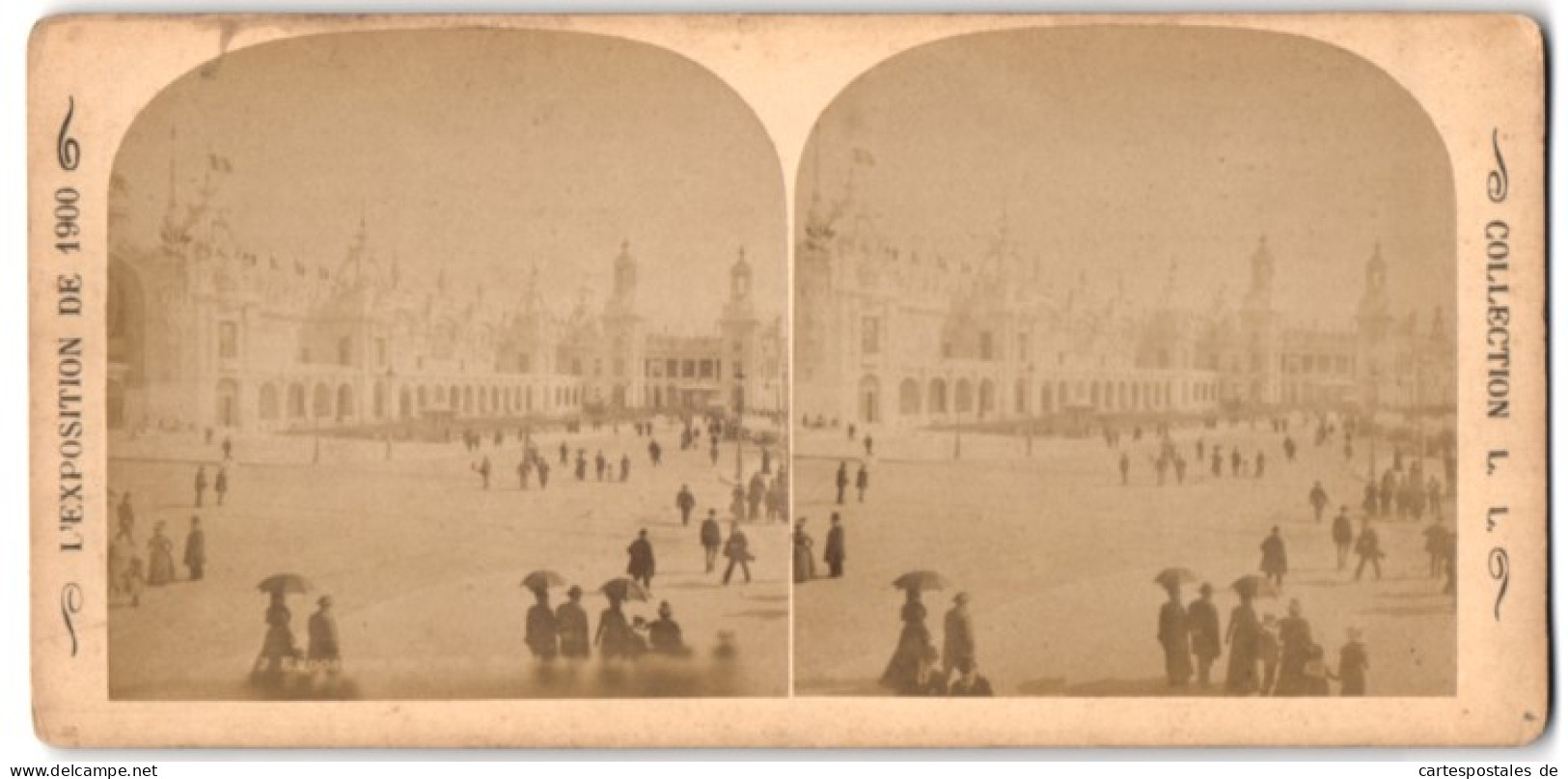 Stereo-Fotografie J. Kuhn, Paris, Ausstellung Paris 1900, Exposition, Blick Auf Das Ausstellungsgelände  - Photos Stéréoscopiques