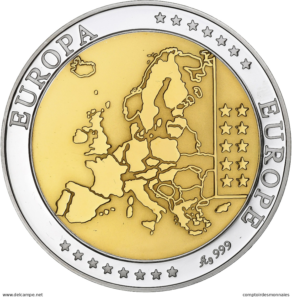 Pays-Bas, Médaille, L'Europe, Reine Béatrix, Argent, SPL+ - Autres & Non Classés