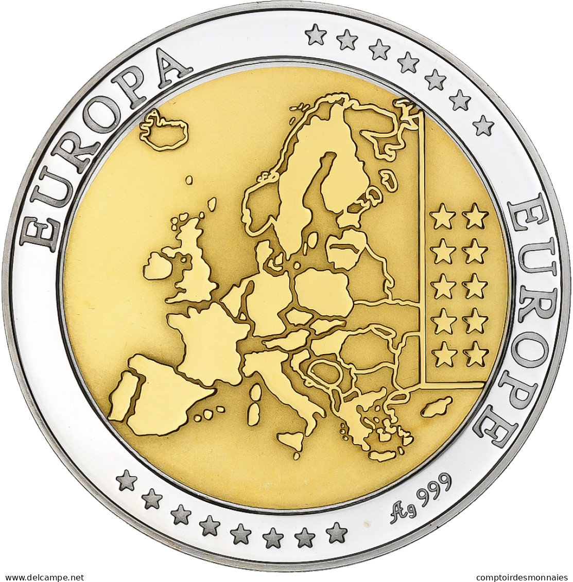 Italie, Médaille, L'Europe, L'Italie, Argent, FDC - Andere & Zonder Classificatie