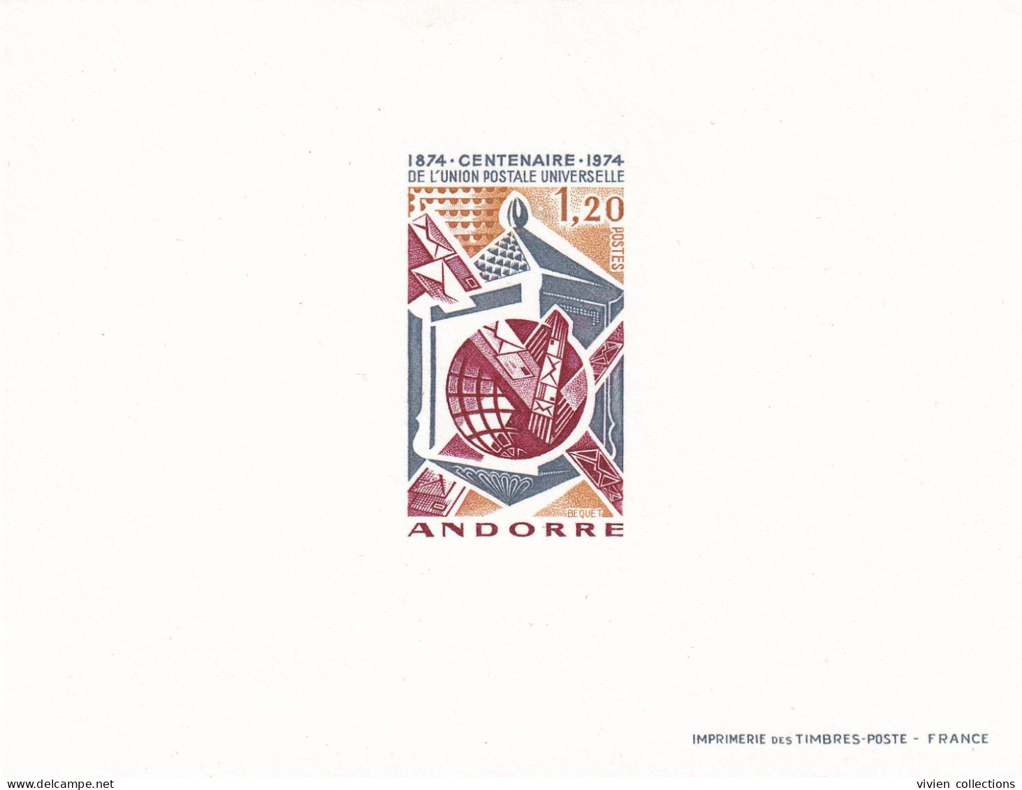 Andorre épreuve De Luxe 1974 Centenaire De L'UPU Union Postale Universelle N° 242 - Nuevos