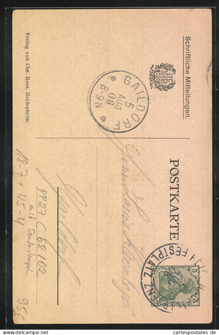 AK Ganzsache PP27C68 /02, Heidenheim, 37. Kreisturnfest 1906, Panorama, Mit Sonderstempel  - Autres & Non Classés