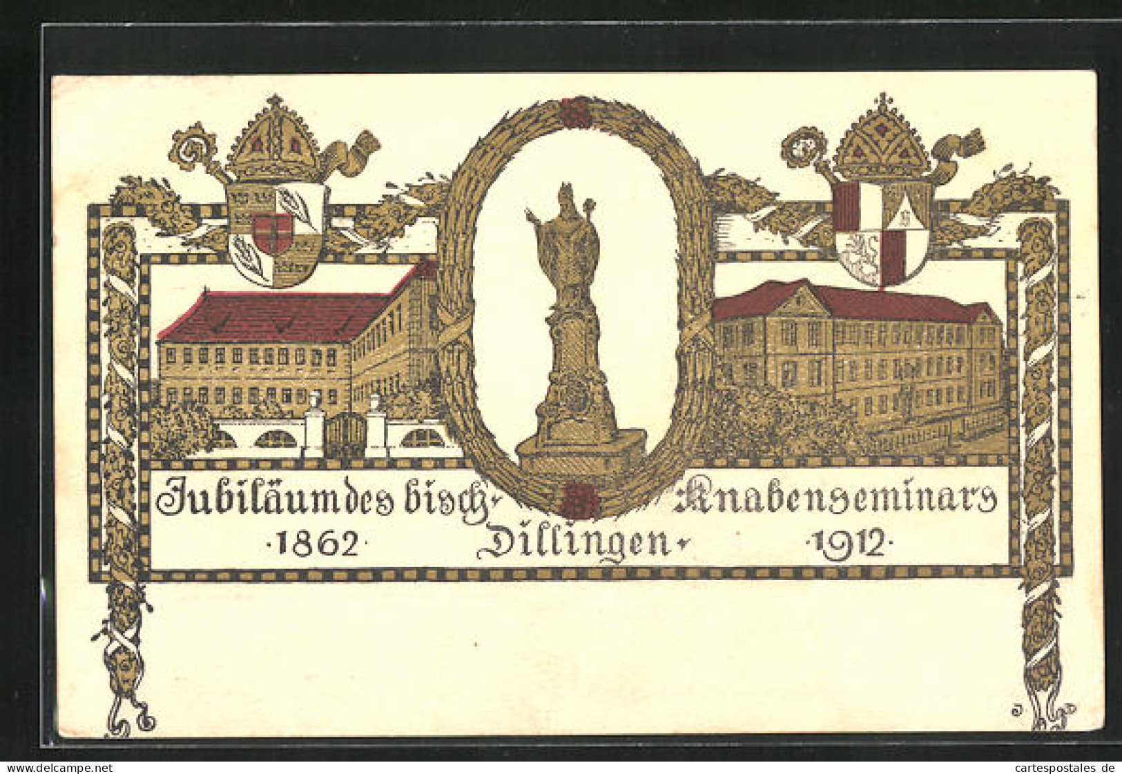 Künstler-AK Dillingen, Jubiläum Des Bisch. Knabenseminars 1862-1912  - Dillingen