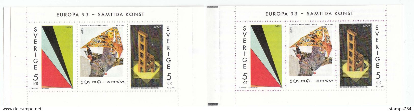 Schweden 1993 - EUROPA: Paintings-booklet,Mi-Nr.  MH 182, MNH** - Nuevos