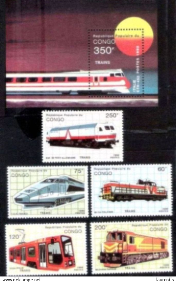 D669  Trains - Congo 1990 - MNH - 2,50 - Trains