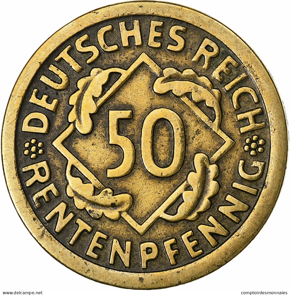 Allemagne, République De Weimar, 50 Rentenpfennig, 1924, Stuttgart - 50 Rentenpfennig & 50 Reichspfennig