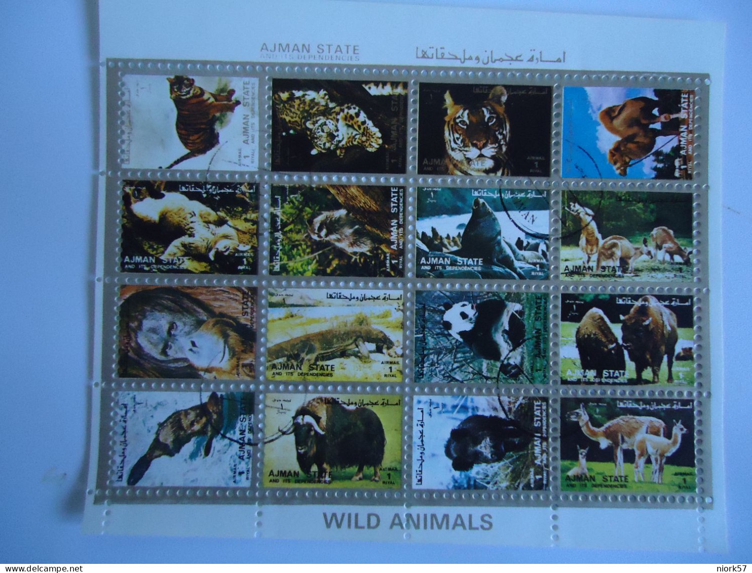 AJMAN STATE  USED MIMI SHEET WILD ANIMALS - Ajman