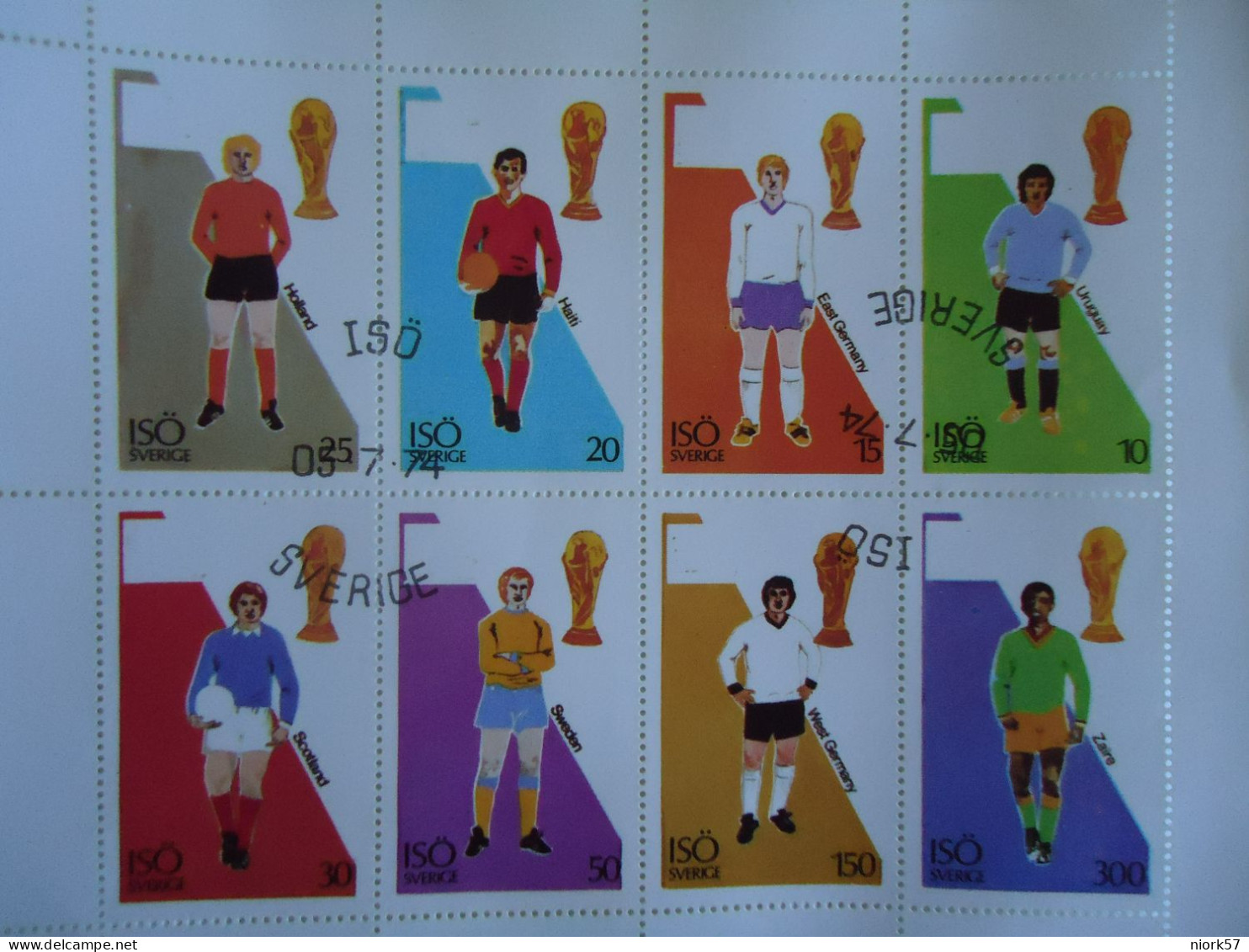 ISO SVERICE USED  SHEET OF 8  FOOTBALL - Autres & Non Classés