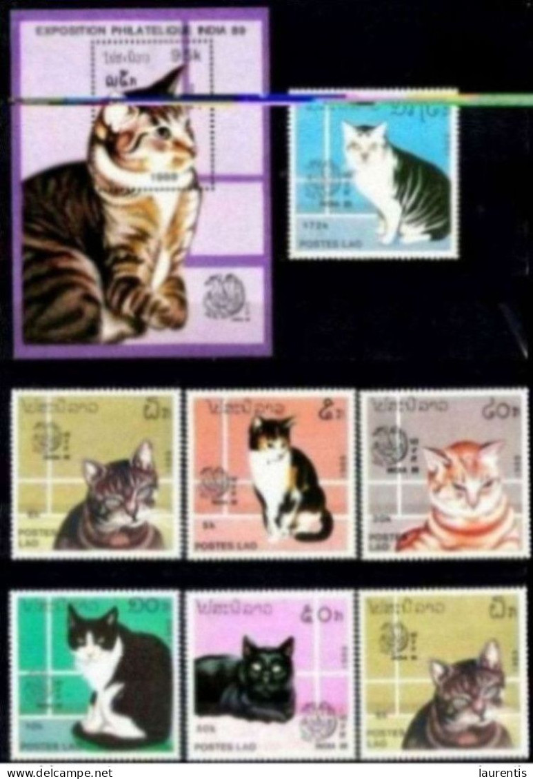 222  Chats - Cats - Lao 1989 - MNH  - 2,75 - Katten