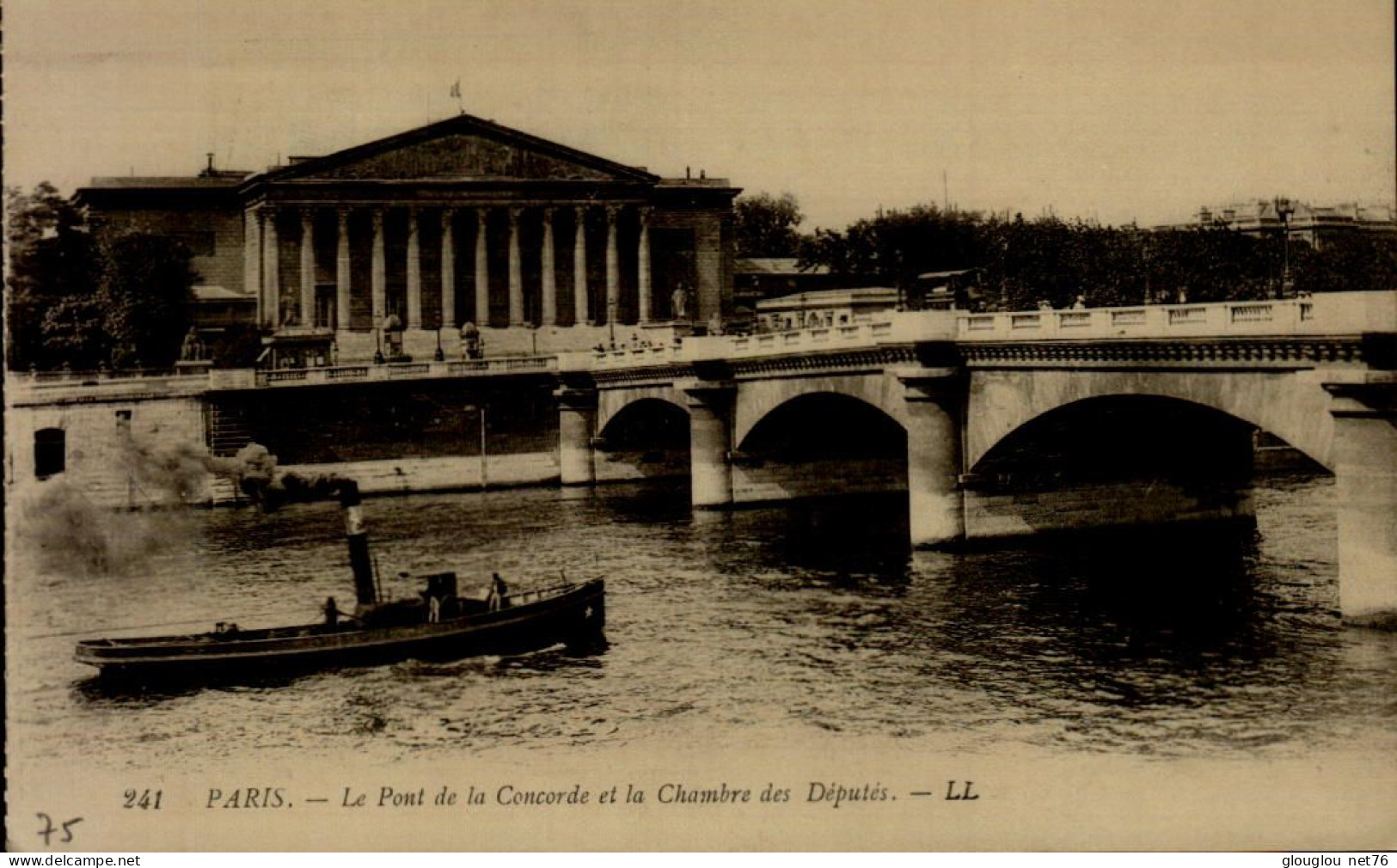 75-PARIS...LE PONT DE LA CONCORDE ET LA CHAMBRE DES DEPUTES....CPA ANIMEE - Bridges