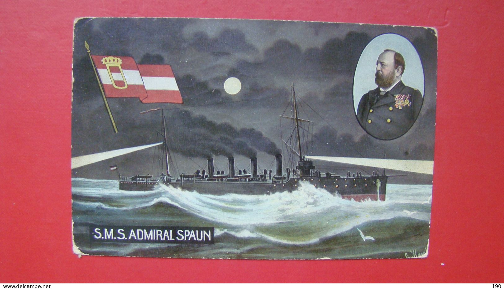 S.M.S. Admiral Spaun. Marinefeldpost.S.M.S.Custoza,slovenski Vojak-1.world War - Krieg