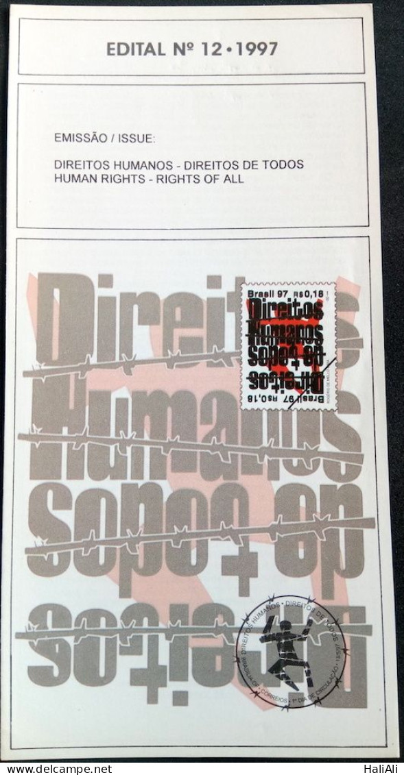 Brochure Brazil Edital 1997 12 Human Rights Without Stamp - Brieven En Documenten
